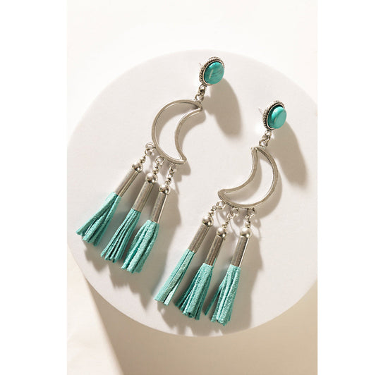 Radiant Moon Earrings In Blue
