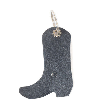 Boot Scootinâ€™ Charm Leather Key Fob in Bronco Beige