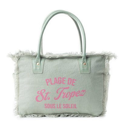 Saint Tropez Tote Bag In Light Green
