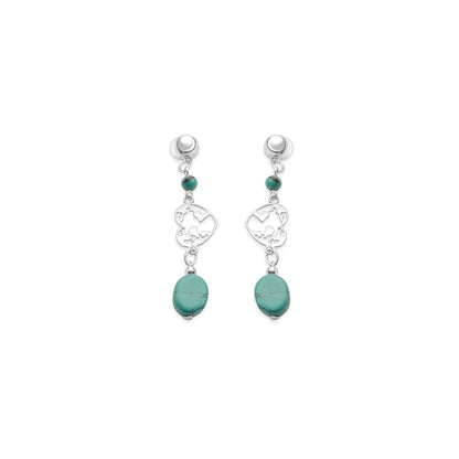Rugged Heart Earrings In Blue