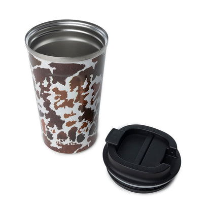 Western Trail Brew Stainless Steel Mug in Brown Leapard Print