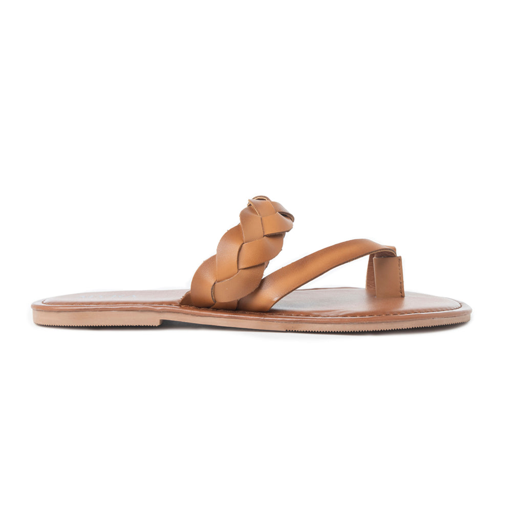 Longhorn Western Leather Sandals in Mocha Brown