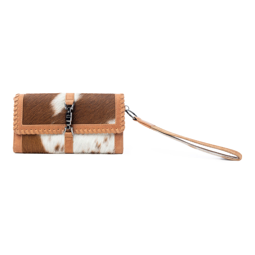 Myra Oracle Ember Hairon Leather Wallet in Autumn Tan