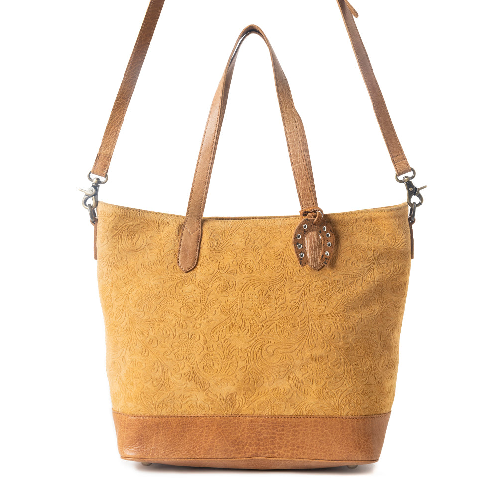 Amber Dune Leather Bag in Rustic Mustard