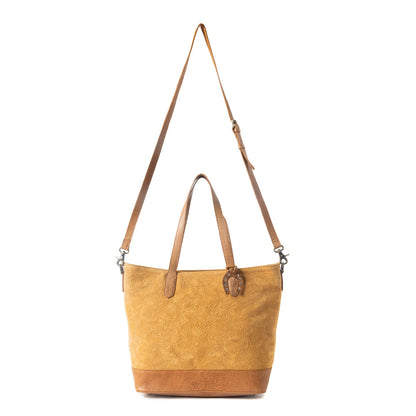 Amber Dune Leather Bag in Rustic Mustard
