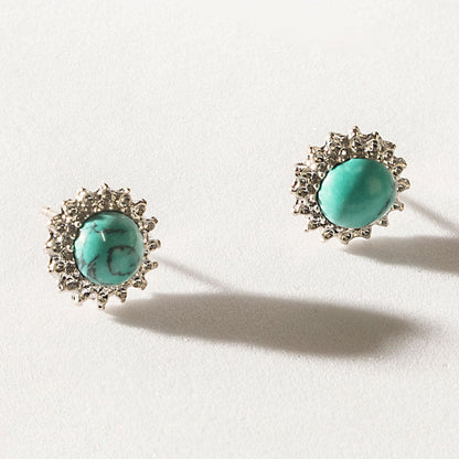 Myra Turquoise Trails & Silver Tales Set of 16 Earrings
