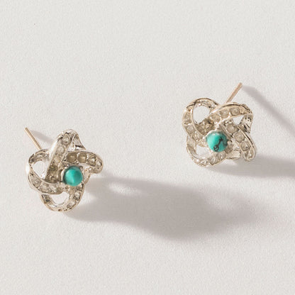 Myra Turquoise Trails & Silver Tales Set of 16 Earrings