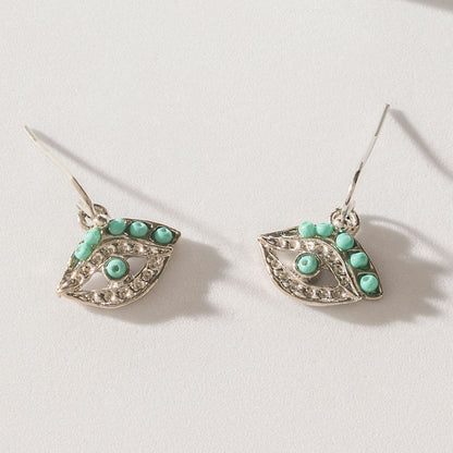 Myra Turquoise Trails & Silver Tales Set of 16 Earrings