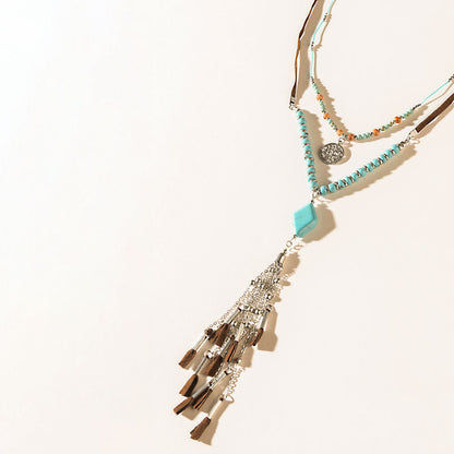 Two Moons Spell Necklace in Mesa Blue