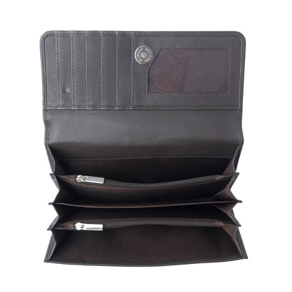 Myra Vanilla Vine Woven Wallet in Sepia Bloom