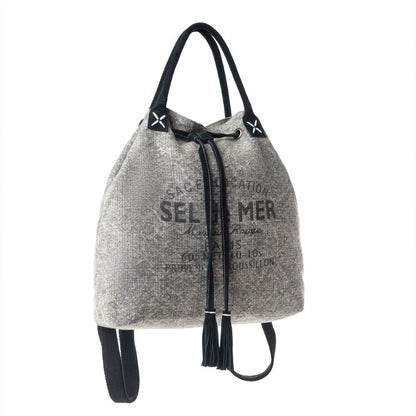 Myra Sel de Mer Bucket Backpack in Aged Grey