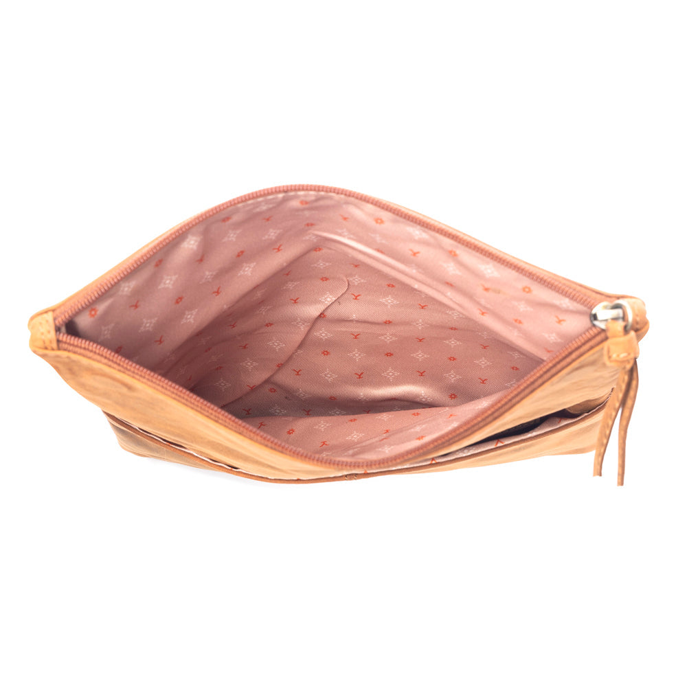 Yellowstone Palisade Clutch Bag with Rivets in Amber