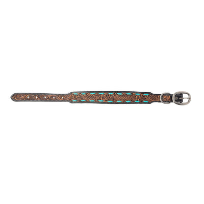 Turquoise Trail Cowboy Dog Collar in Black