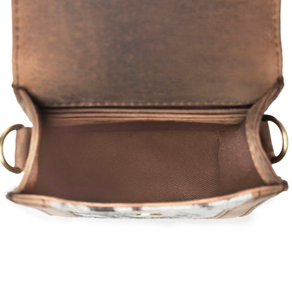 Myra Lasso Lane Hairon Leather Bag in Snowhide
