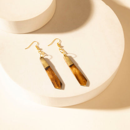 Myra Brindle Trail Drop Earrings in Smoke Tan