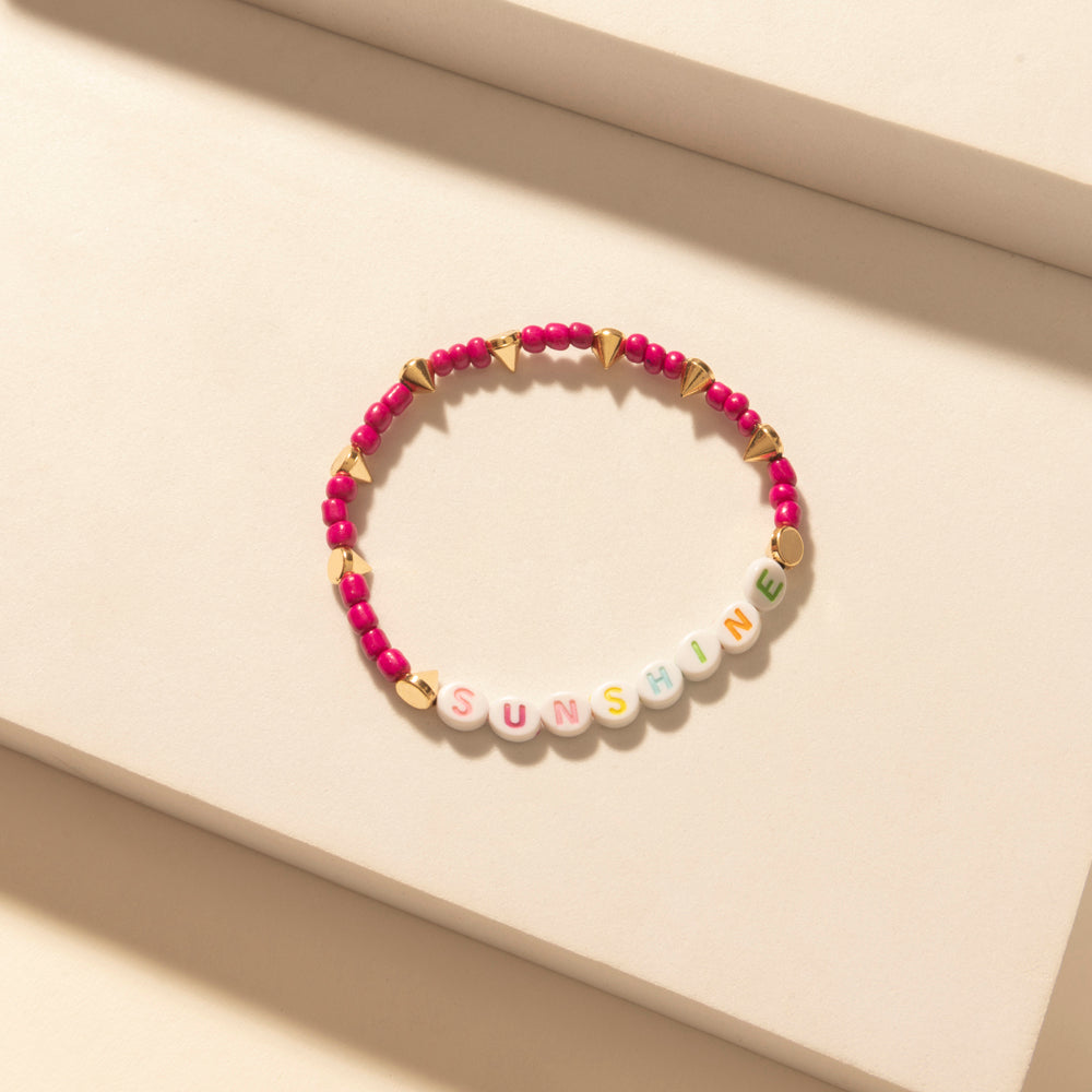 Myra Wildflower Sunshine Stack Bracelet in Carnival Pink