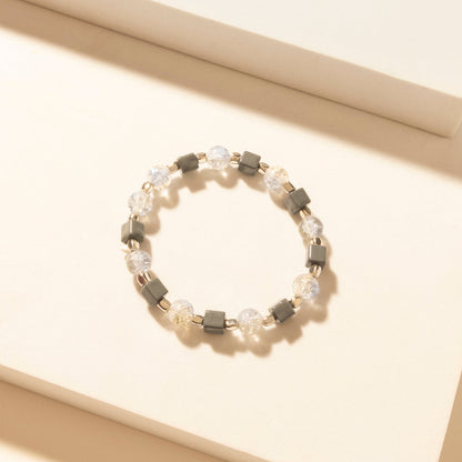 Myra Iron Moon Stack Bracelet in Blue Forge