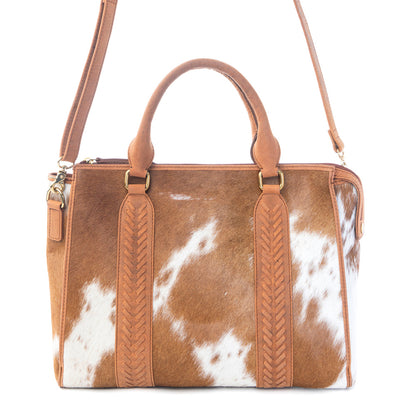 Myra Sierra Fawn Hairon Leather Concealed Carry Bag in Ivory Tan