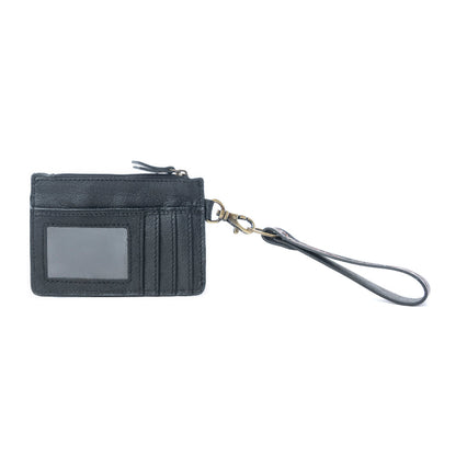 Myra Wildflower Mesa Handtooled Hairon Leather Card Holder In Prairie Amber