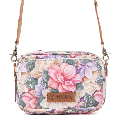 Myra Meadow Song Cotton & Leather Crossbody Bag in Meadow Blush