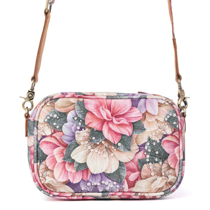 Myra Meadow Song Cotton & Leather Crossbody Bag in Meadow Blush