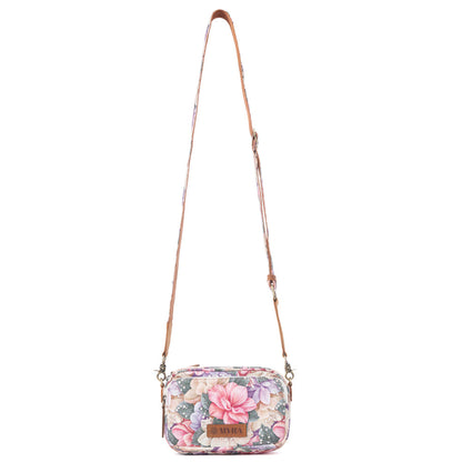 Myra Meadow Song Cotton & Leather Crossbody Bag in Meadow Blush