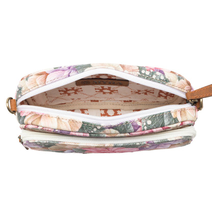 Myra Meadow Song Cotton & Leather Crossbody Bag in Meadow Blush