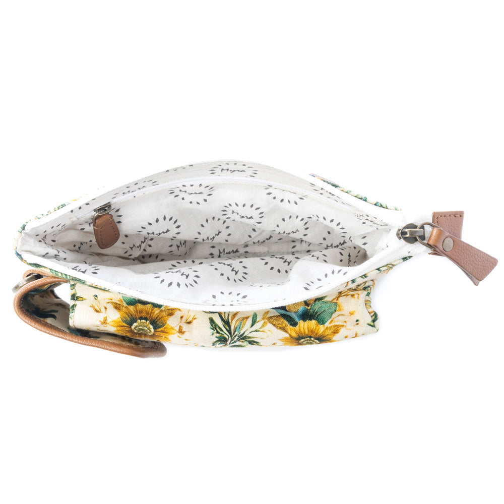 Myra Amber Ray Crossbody Bag with Phone Compartment in Sunlit Ivory