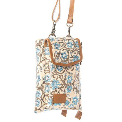 Myra Skyvine Ridge Crossbody Bag with Phone Compartment in Blue Bloom