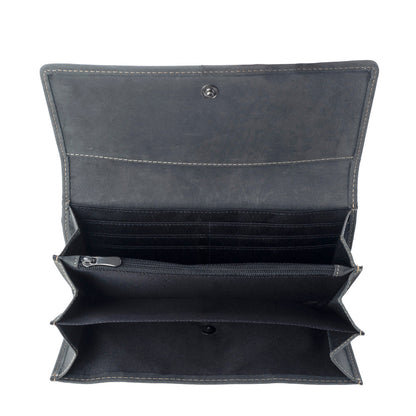 Myra High Noon Eclipse Hairon Leather Wallet in Moonlight Ivory