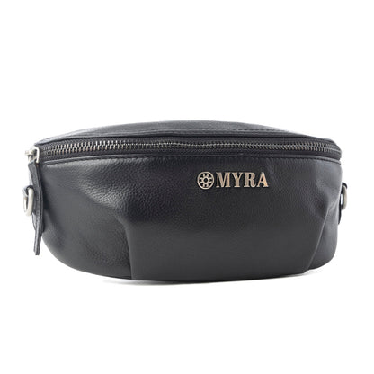 Myra Blackthorn Range Leather Fanny Pack in Sailor Black