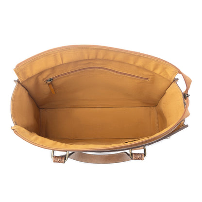 Myra Desert Jewel Handtooled Hairon Leather Concealed Carry Bag in Timber Brown