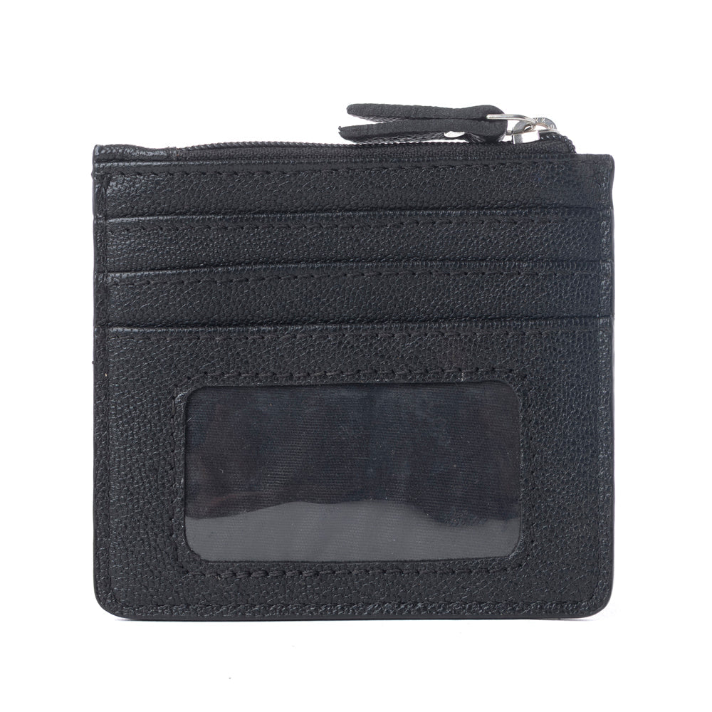Myra Briar Creek Handtooled Leather Credit Card Holder in Ebony Caramel