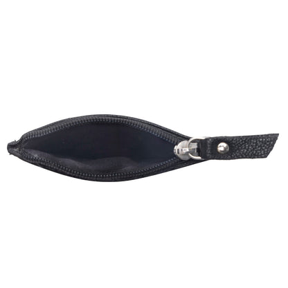 Myra Briar Creek Handtooled Leather Credit Card Holder in Ebony Caramel