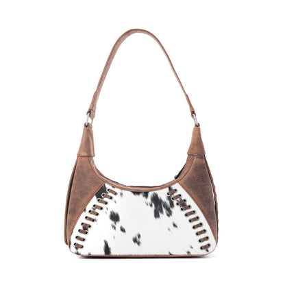 Myra Redrock Vale Embossed Leather Bag in Tobacco Cream