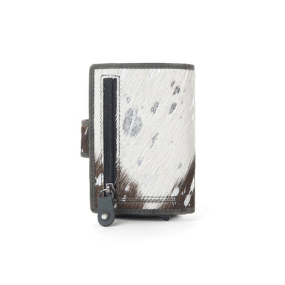 Myra Monsoon Ink Hairon Leather Credit Card Holder in Dust Black