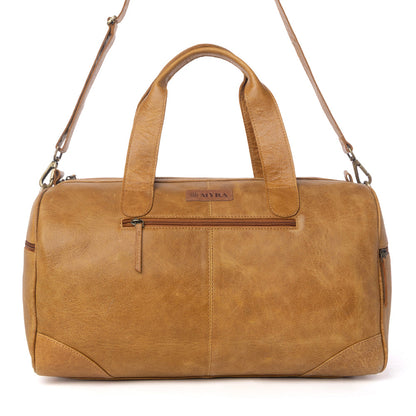 Myra Cattle Drive Men's Hairon Leather Traveller Bag in Bridle Ivory