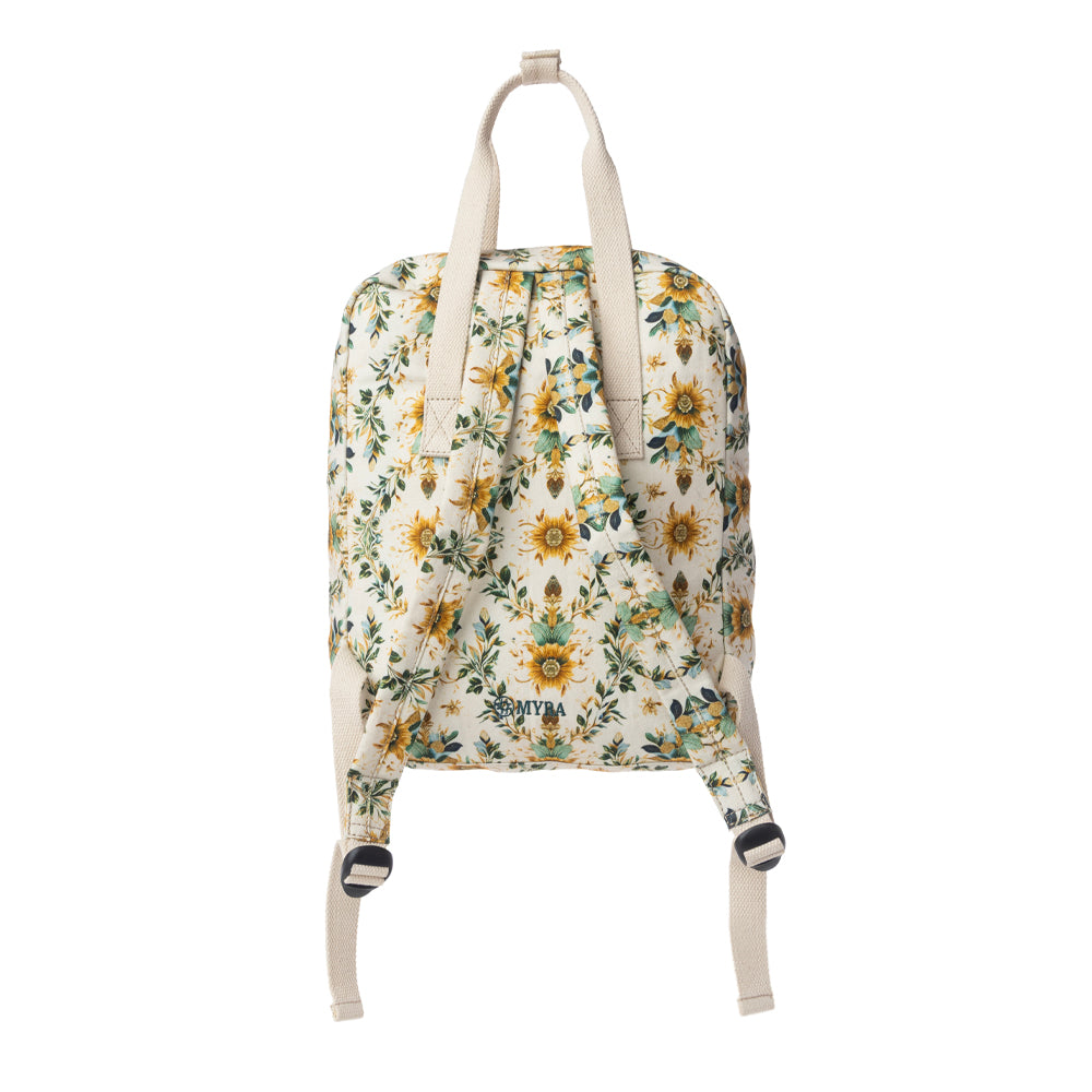 Myra Pine Meadow Cotton & Leather Crossbody Bag in Mustard Cream