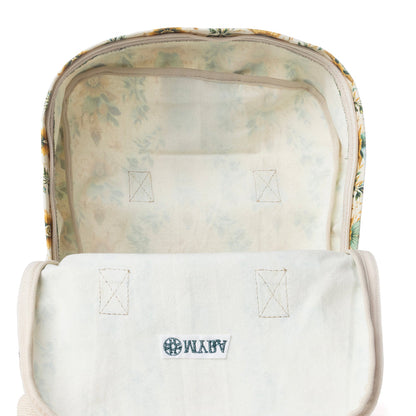 Myra Pine Meadow Cotton & Leather Crossbody Bag in Mustard Cream