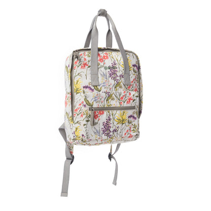 Myra Pine Meadow Cotton & Leather Crossbody Bag in Garden White