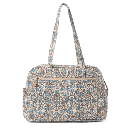 Myra Sunnyfield Cotton Diaper Bag in Dusty Teal