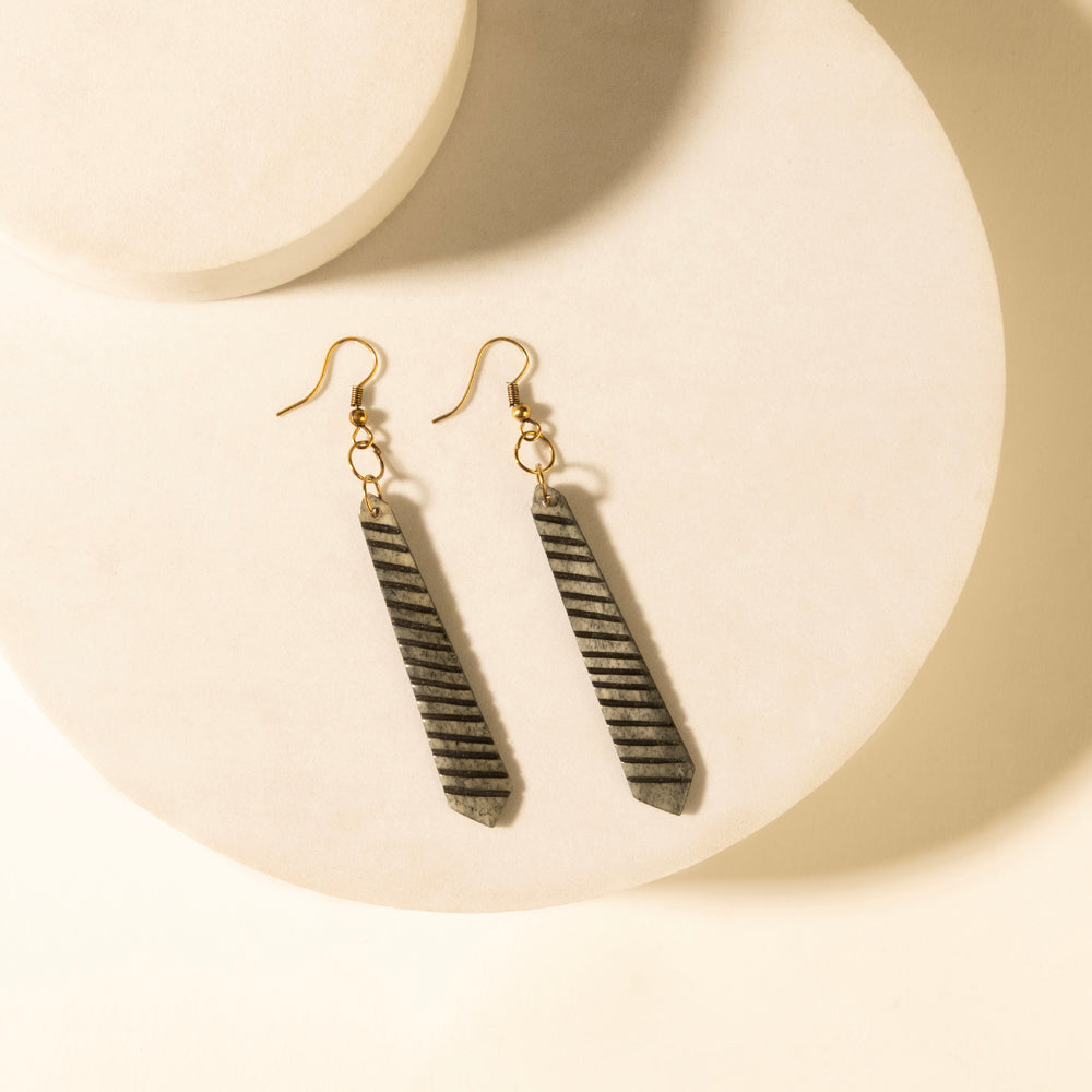 Myra Driftline Drop Earrings in Iron Stripe