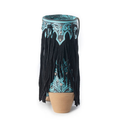 Myra Nashville Nights Boots for Women in Twilight, Handtooled Genuine Leather with Swarovski Stones