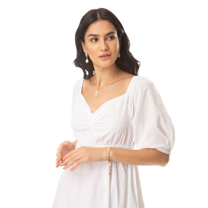 Blossomy White Dress