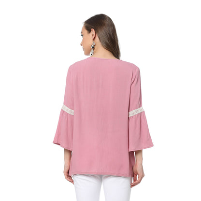 Netted Pink Top