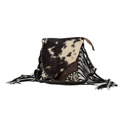 Myra Corral Tempo Leather Concealed Carry Sling  - Fringed Hairon Crossbody Bag with Adjustable Strap for Rugged Touch
