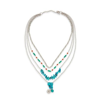 Enchanted Garden Tiered Silver Necklace