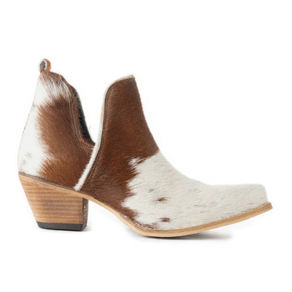 Myra Sunset Bloom Hairon Boots for Women - Split-Top Mid Heels with Pointed Toe Design for Bold Rodeo Escapades
