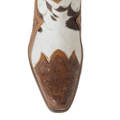 Sandy Mae Hair-on Hide & Hand-tooled Leather Boots