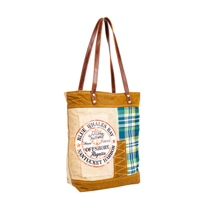 Blue Whales Bay Tote Bag